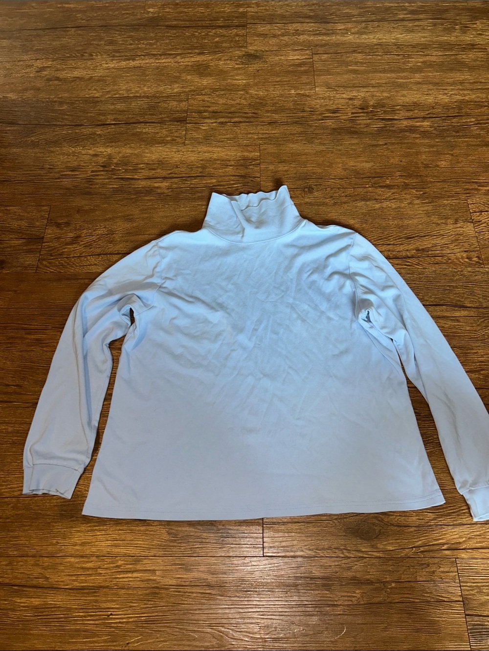 L.L. Bean Pale Blue Turtleneck Long-Sleeve Top